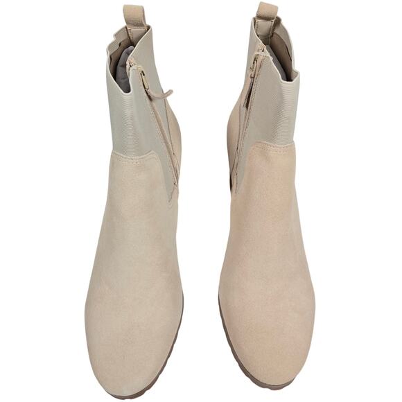 Violet & Red Loaded Knit Cuff Bootie Tan Neutral Comfort Fall Winter 9.5 NWT - Picture 2 of 10